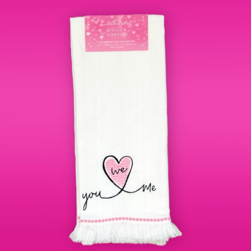 Ladinne - ‘You & Me = We’ Dish Towels (2). NWT